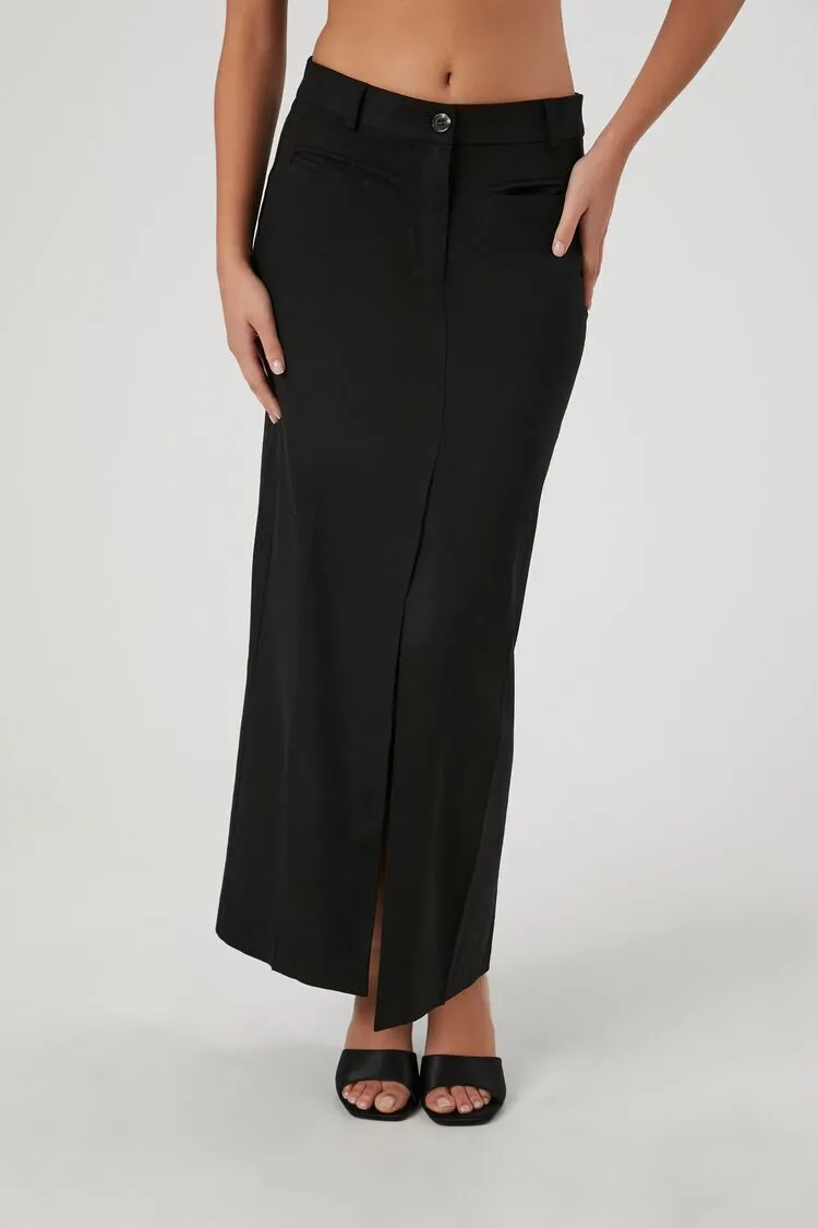 Tulip-Hem Column Maxi Skirt