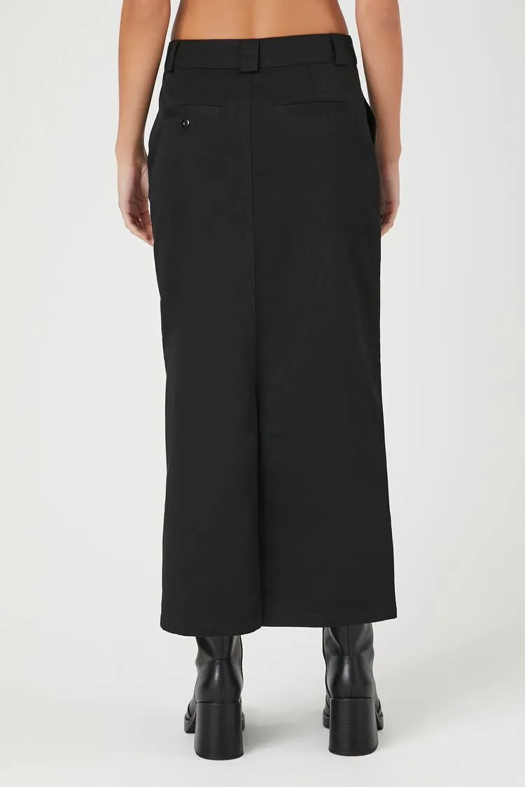 Twill Maxi Column Skirt