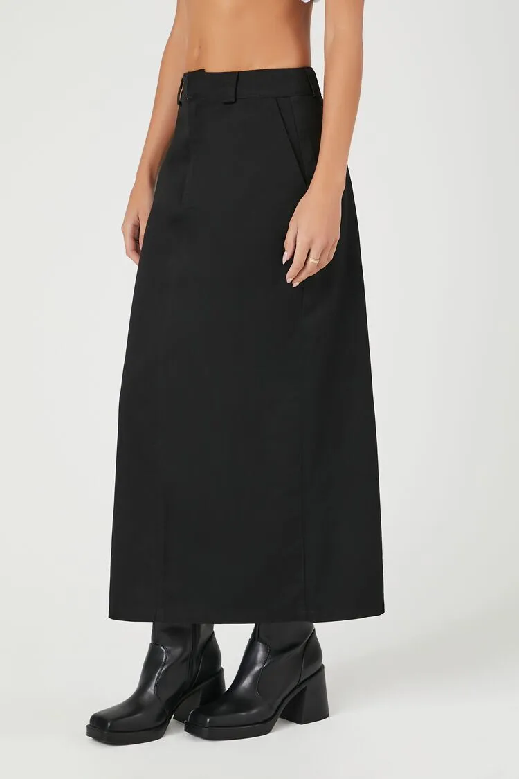 Twill Maxi Column Skirt